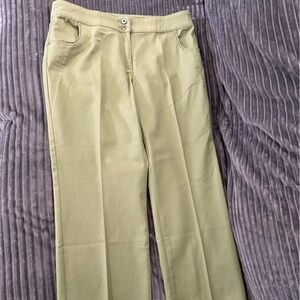Christopher & Banks Olive Green Straight-Leg Pants